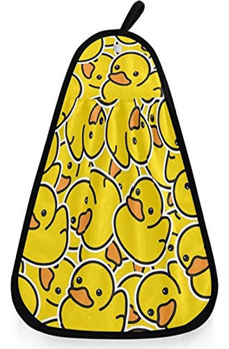 Visesunny Cute Yellow Duck Cartoon Animal Hand Towel 0