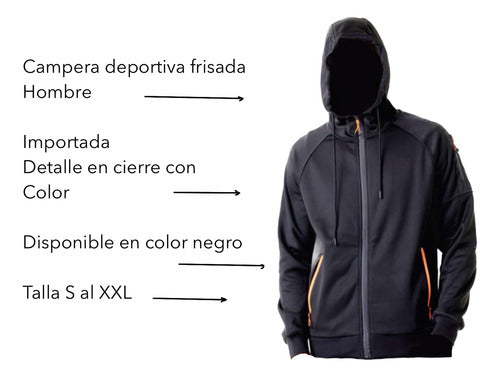 TDR Campera Deportiva Frisada Importada Capucha Y Detalle Color 3