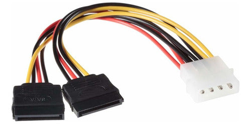 Adaptador Força Fonte Ide Molex 4 Pinos Para Duplo Sata 0