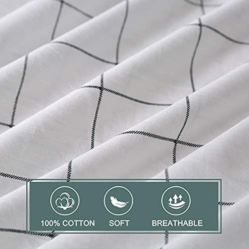 Jellymoni 100% Natural Cotton Checkered Duvet Cover Set 3