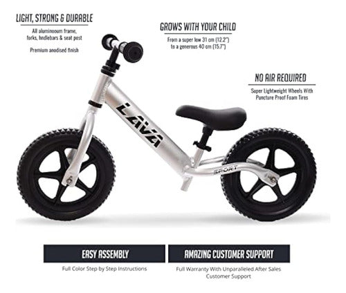 Lava Sport Balance Bike - Lightweight Aluminum Bicycle for Kids 1