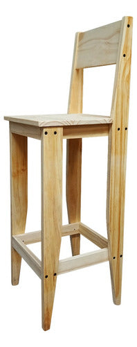 High Breakfast Bar Stool Solid Wood Removable Backrest 40