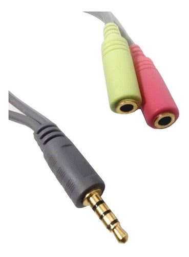 Cable Adaptador Plug 3,5 Macho 4 Polos A 2 Plug Hembra 2