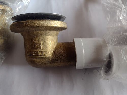 Bronze Elbow Bathtub Drain Plug Set by Delta 3