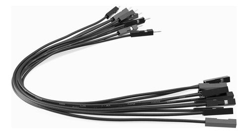 Adichip.net Cable Macho Hembra Dupont Para Protoboard 20cm Negro X10 Uni 0