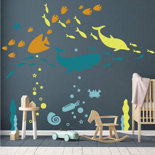 Vinilo Decorativo Pared [7svcy94q] Oceano Peces 2