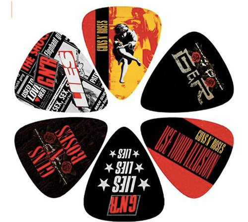 Set of 6 Guns N' Roses Perris Leathers Imported Guitar Picks 0
