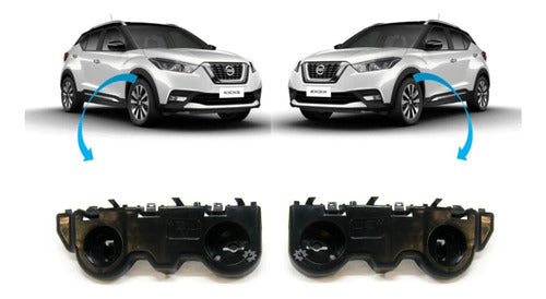 Par Suporte Capa Parachoque Dianteira E/d Nissan Kicks 15 22 1