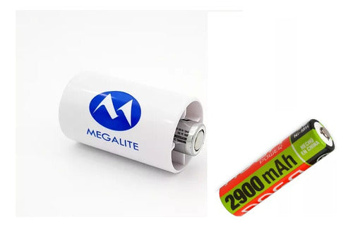 Megalite/Noga Adapter AA to D + 2 Rechargeable Batteries for Heater and Boiler 0