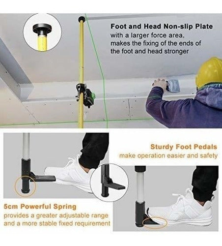 Poste Telescopico Huepar De 12 Pies / 3.7 M Con Montaje Lase 5