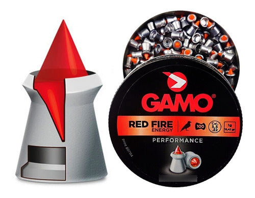 Balin Gamo Red Fire X100 5.5 Mm Caza Penetración Punta Swat 0