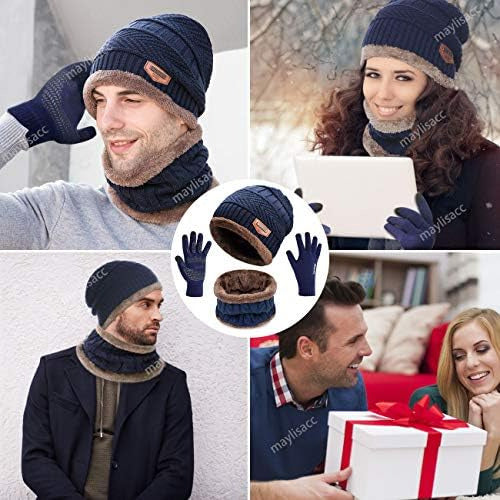 Maylisacc Winter Hats Scarf and Gloves Set 6