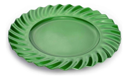 Sousplat Plástico Redondo Verde 33cm 3