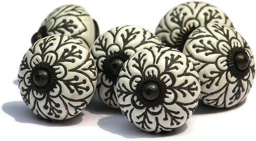 Owlkraft 6 Vintage Ceramic Knobs - With Screws 0