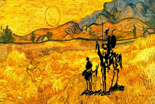 Don Quijote Y Van Gogh - Lámina 45x30 Cm. 0