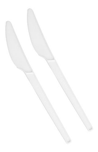 Disposable White Plastic Knives x 1000 Units 2