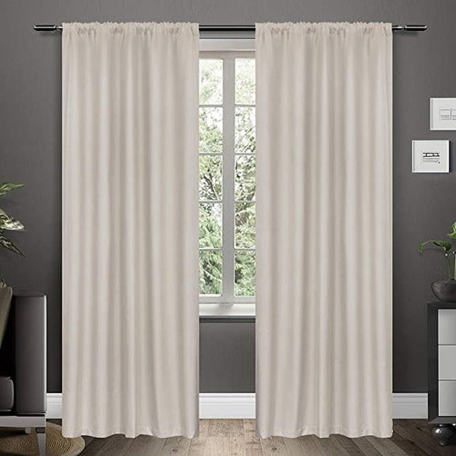 BLANCO JAI Juego De Cortinas Blackout Engomado Bloquea 100% 1