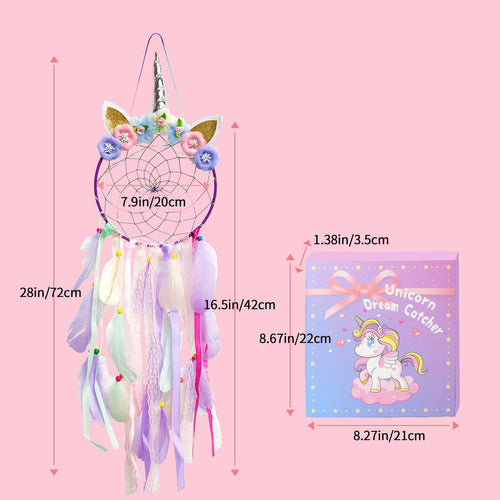 LATT Illuminated Unicorn Dreamcatcher with LED Lights, Decoration 3