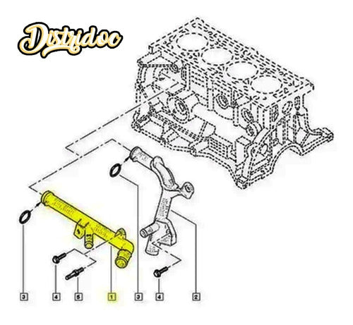 Renault Tubo Caño Bomba Agua Clio Megane Kangoo K4m 1.6 16v 6