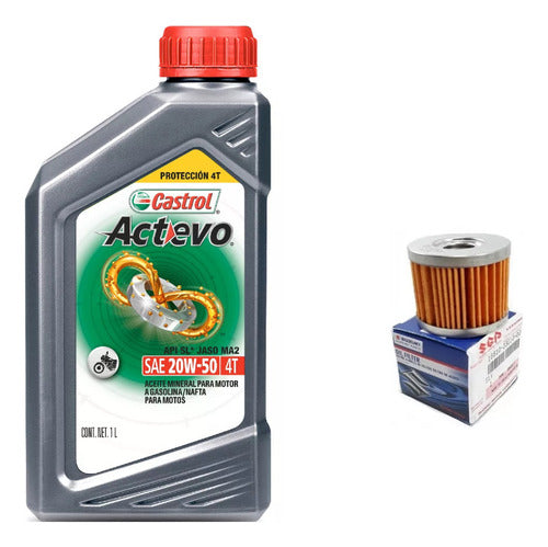 Castrol Service Kit for Suzuki EN 125 + Original Coyote Filter 0