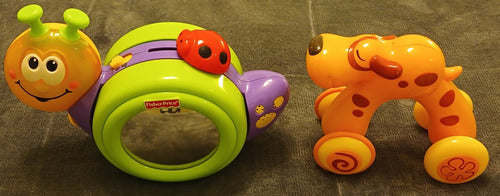 Juguete Snail Go Fisher Price + Jirafa Press & Go Hap-p-kid 0