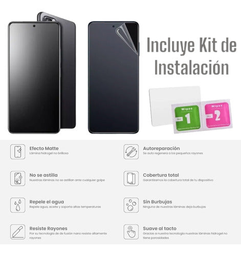 Hidrogel Matte Clear Hd + Kit Instalación Para Moto E6i 3