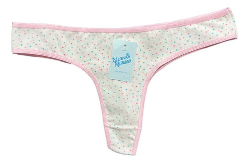 Nuevas Mujeres Pack of 12 Low Rise Printed Cotton Thongs 3