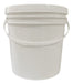 Set of 5 White Plastic Buckets with 4-Liter Lid for Liquids 0