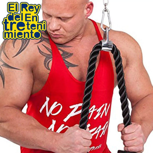 Soga Agarre Triceps P/ Polea Cuerda Doble Pesas Remo- El Rey 5