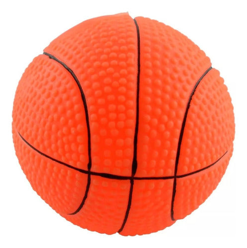 Mercadoflash Basketball Orange Squeaky Anti-Stress Pet Ball 0