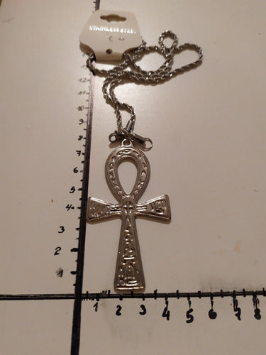 Large Ankh Cross Pendant 7cm with Surgical Steel Chain 5