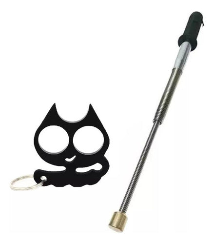 Personal Defense Kit Cat Keychain Glove + Extendable Baton 0