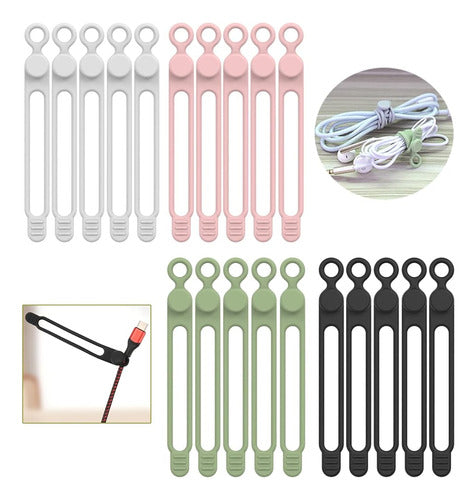 [20parque] Umust Silicone Cable Ties,reusable Cable Manageme 0