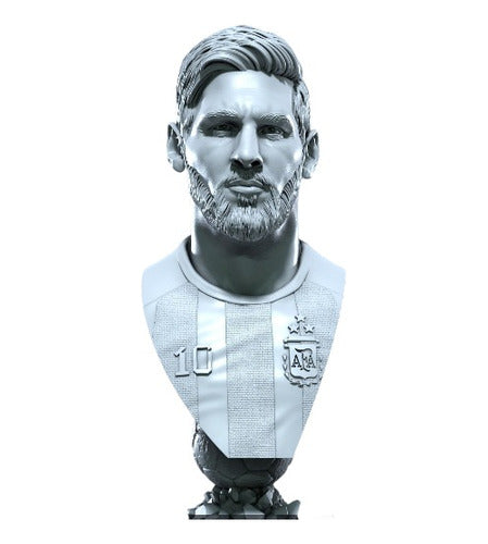 3D Printed Lionel Messi Bust Figure with Beard - Detta3D 0