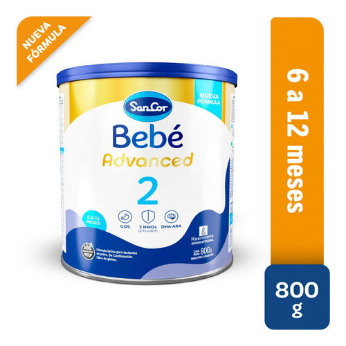 Sancor Bebe Advanced 2 Powdered Milk 800g Can 0