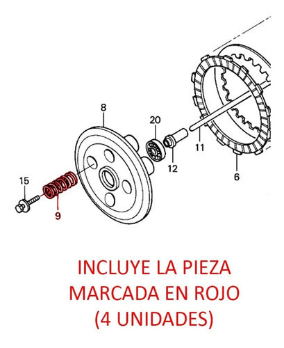 Kit Resortes Canasta De Embrague Honda Crf 450 R 2009 A 2010 1