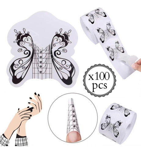 Fashion 100 Butterfly Molds for Sculpted Nails - Acrylic Gel 2