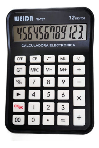 WEIDA W-T87-12 Digital Calculator - Wide Screen - 1 AAA Battery 4