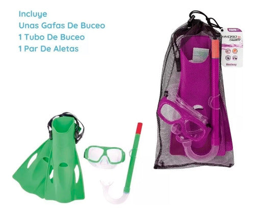 Kids Snorkel Diving Kit with Mask, Snorkel, and Adjustable Flippers by Bestway Set 8