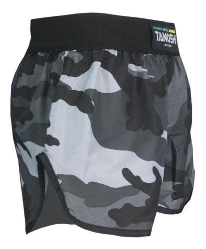 Shorts Luta Fast Camuflado Cinza Muaythai Sanda Kickboxing 1