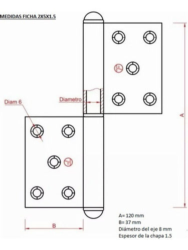 Fumaca Bisagra Ficha Carpintero Puerta 2x5x1.5 Zincada Amarillax25 7