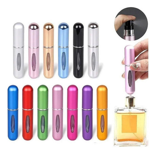 5 Mini Perfumero Portátil Recargable 5ml Atomizador Colores 0