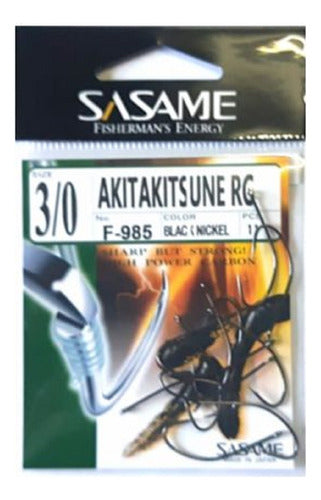 Sasame Anzuelos Akita F-985 Black Nikel Nro 3/0 Pejerrey 0