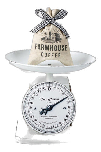 Una Haven Vintage Fake Kitchen Scale Decoration in White 0