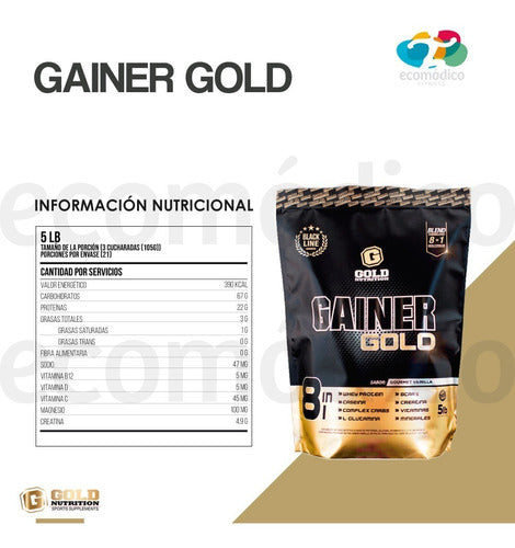 Gainer Gold Nutrition 8 En 1 X 5 Lb 1