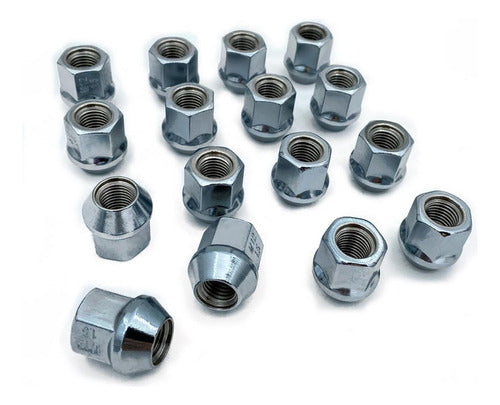 Kit of 16 Chrome Plated Wheel Nuts for Honda Fit 2