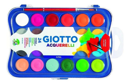 Acuarelas En Pastilla Giotto Set 24 Colores + Pincel 0