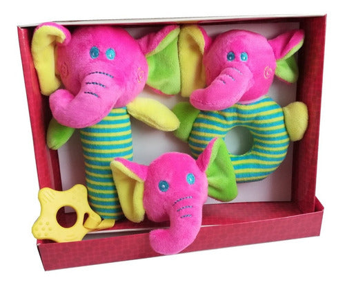 Set of 3 Baby Rattles Plush Fun in Box 7
