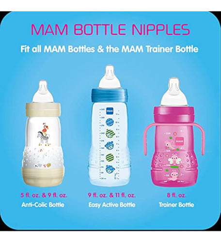 MAM Fast Flow Level 3 Bottle Nipples, Pack of 4 3