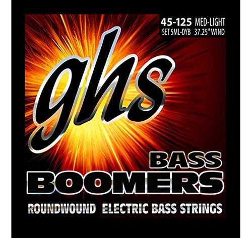 GHS 5 Cuerdas MLDYB Bass Boomers Redondeado Largo Escala Med 0